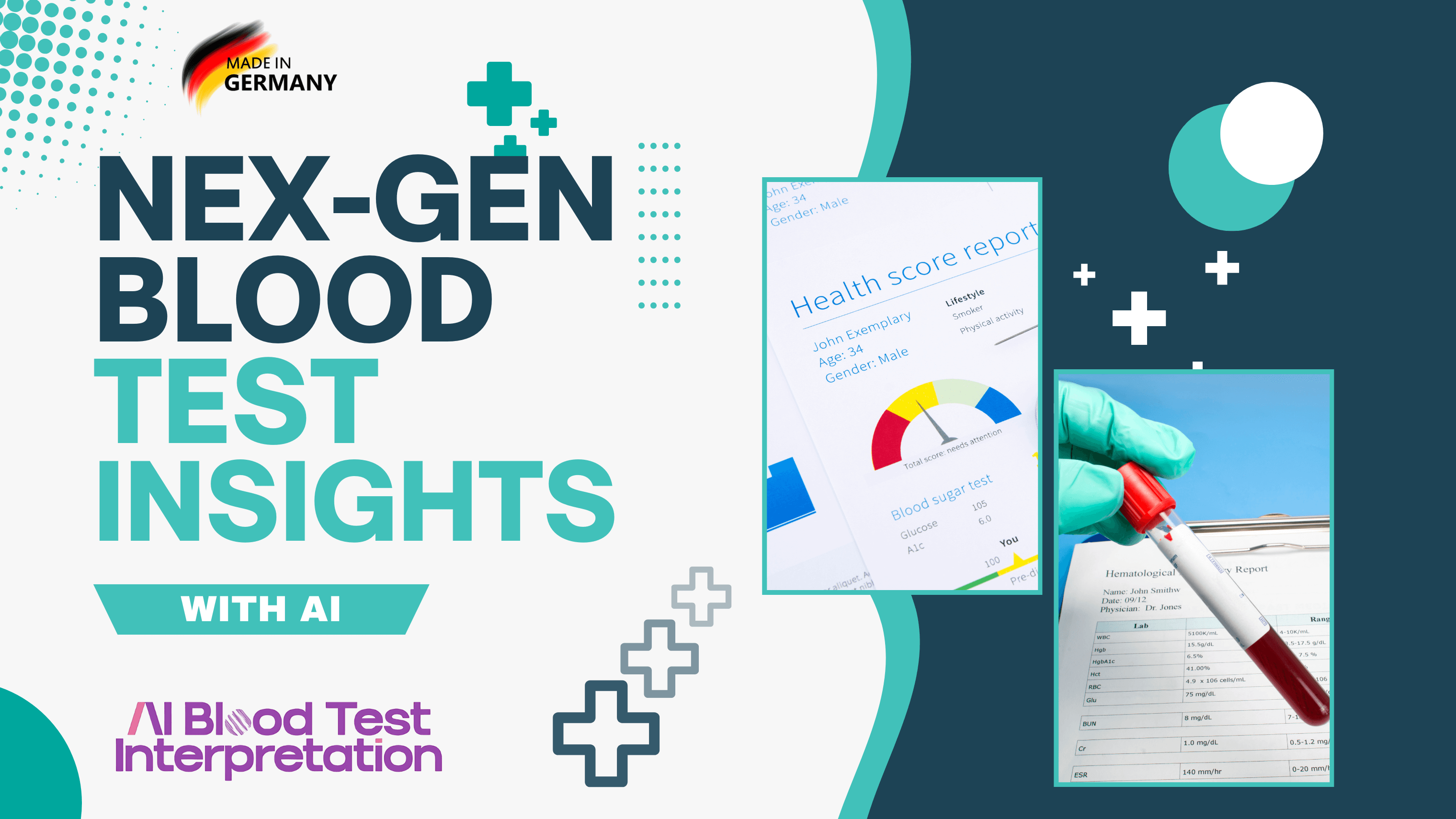 AI Blood Test Interpretation dashboard by PIYA AI displaying blood test results analysis