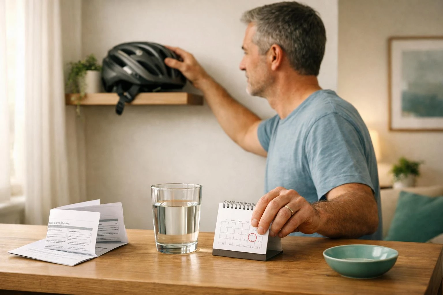 Patiënt die zich voorbereidt op een herhaalde PSA-test met een checklist van voorzorgsmaatregelen vooraf