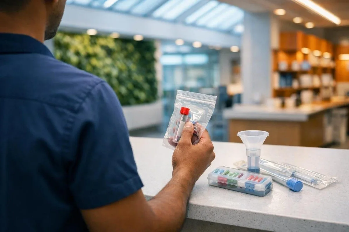 Pasjint dy’t standert laboratoariumkits fergeliket mei spesjalistyske testapparaten dy’t lûdige trends meitsje