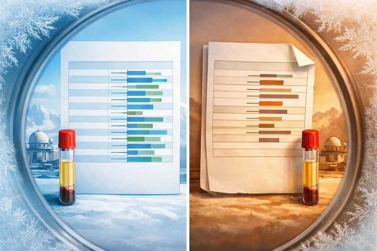 Complete and incomplete lab report layouts showing why blood test PDF upload needs units and ranges