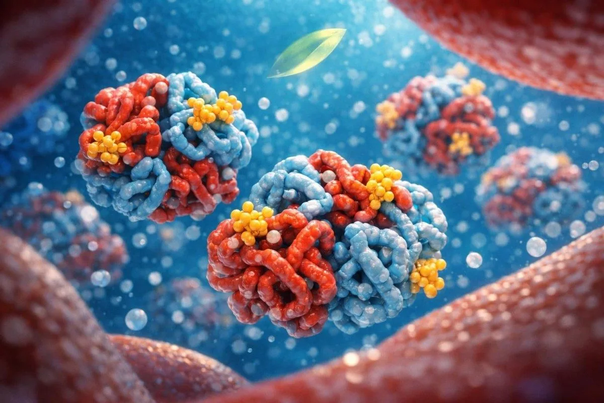 Proceso de hemoglobina glicosilada dentro de un glóbulo rojo utilizado para la interpretación de HbA1c