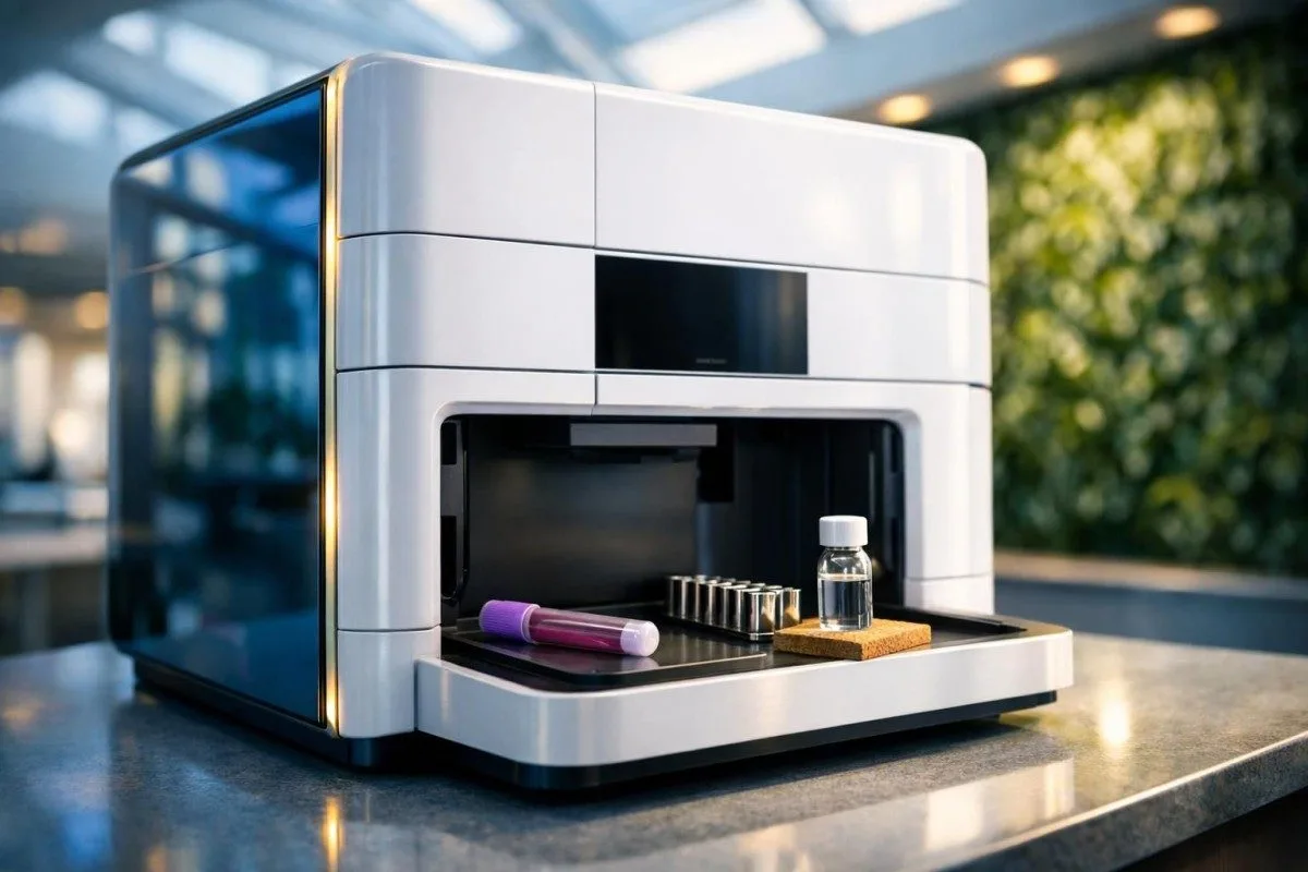 Analizador de HbA1c junto con herramientas de revisión de tendencias utilizadas para el seguimiento de la diabetes