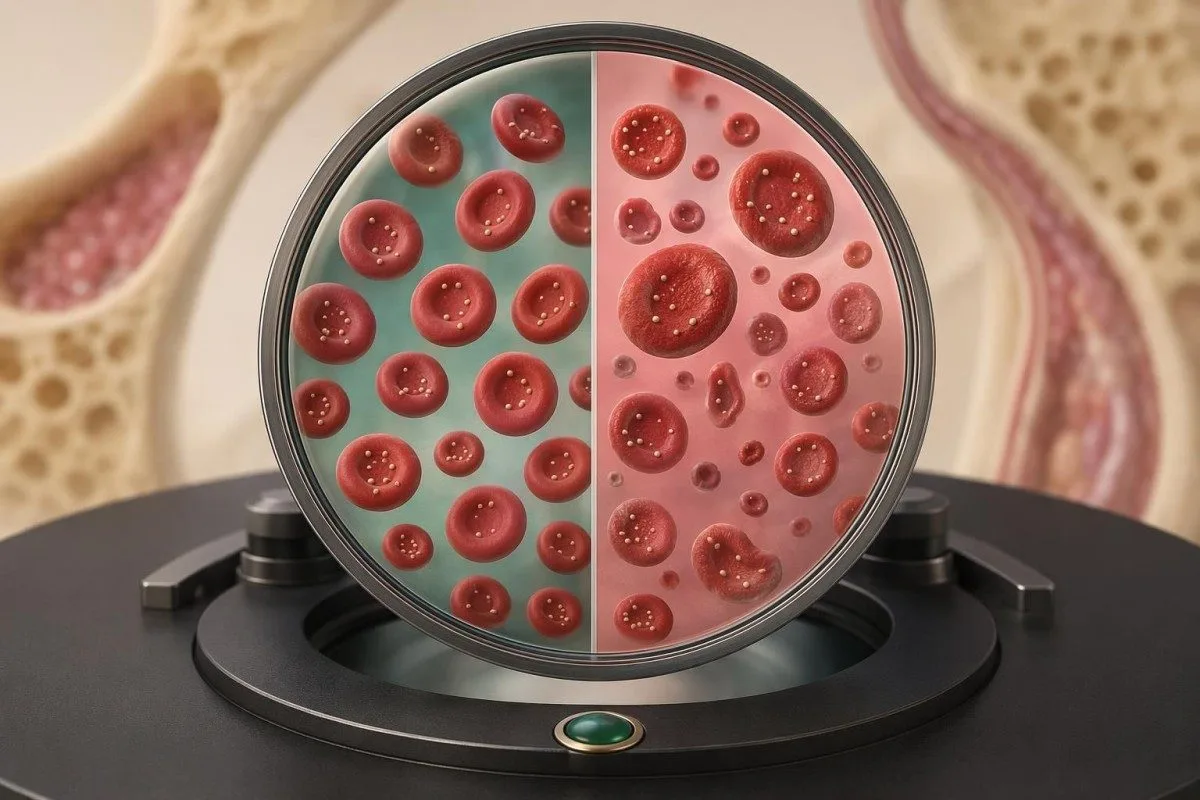 تفسیر هموگلوبین A1c همراه با زمینه آزمایش‌های کلیه، کبد، بارداری و پیری نشان داده شده است