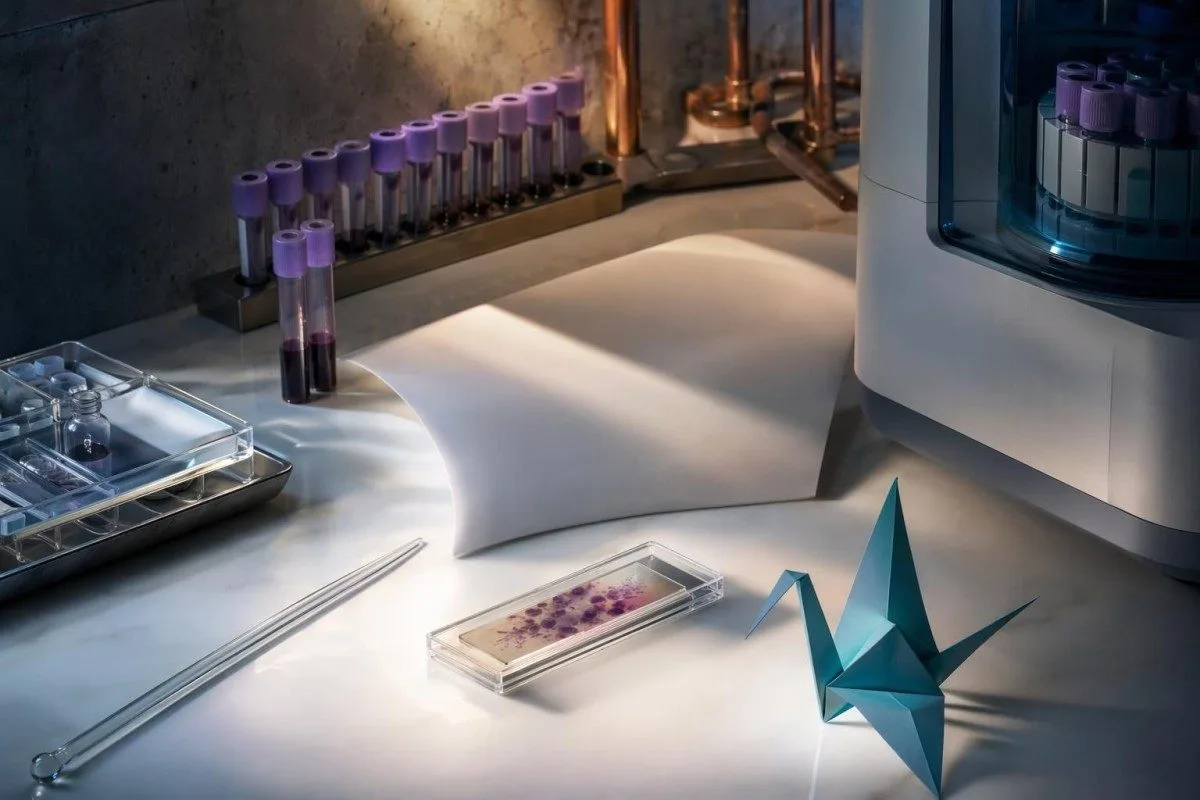 mirija ya CBC ya tofauti na uchapishaji wa kifaa kisicho na kitu unaoonyesha mtiririko wa kazi wa upimaji wa lymphocyte