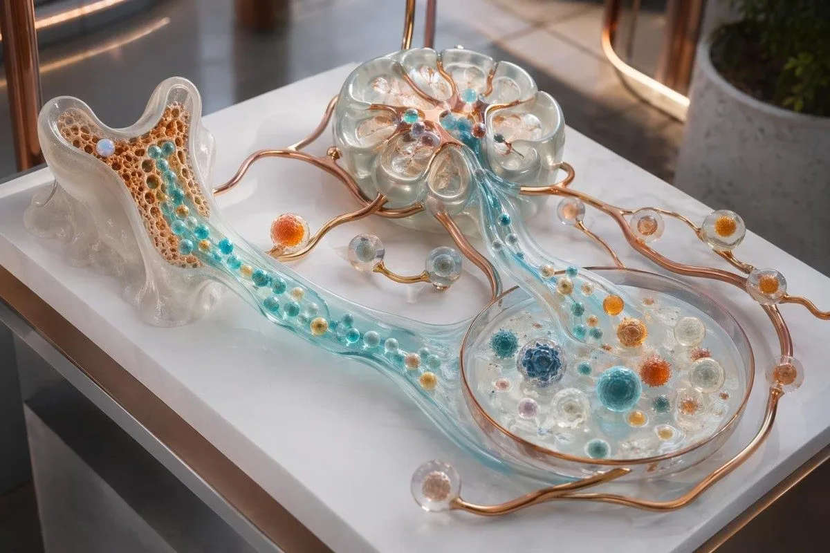 mtaalamu wa afya na mgonjwa wanaangalia chati ya mwelekeo wa lymphocyte kwenye kompyuta kibao bila maandishi yanayosomeka