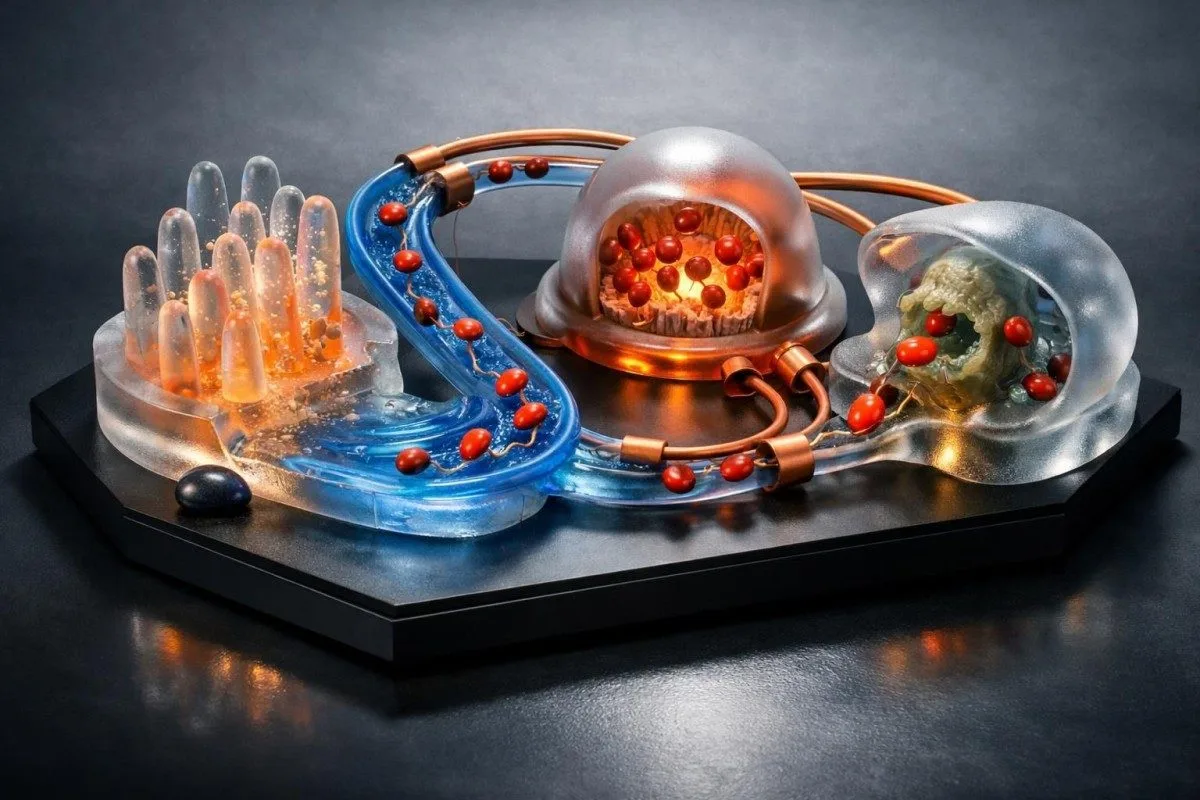 Kontekst: wątroba, śledziona, szpik i jelita dla prawidłowego zakresu żelaza oraz TIBC