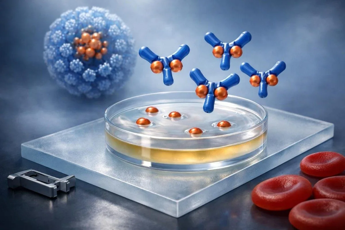 Markery badań żelaza pokazujące ferrytynę, transferynę i rozwój krwinek czerwonych w ramach prawidłowego zakresu żelaza