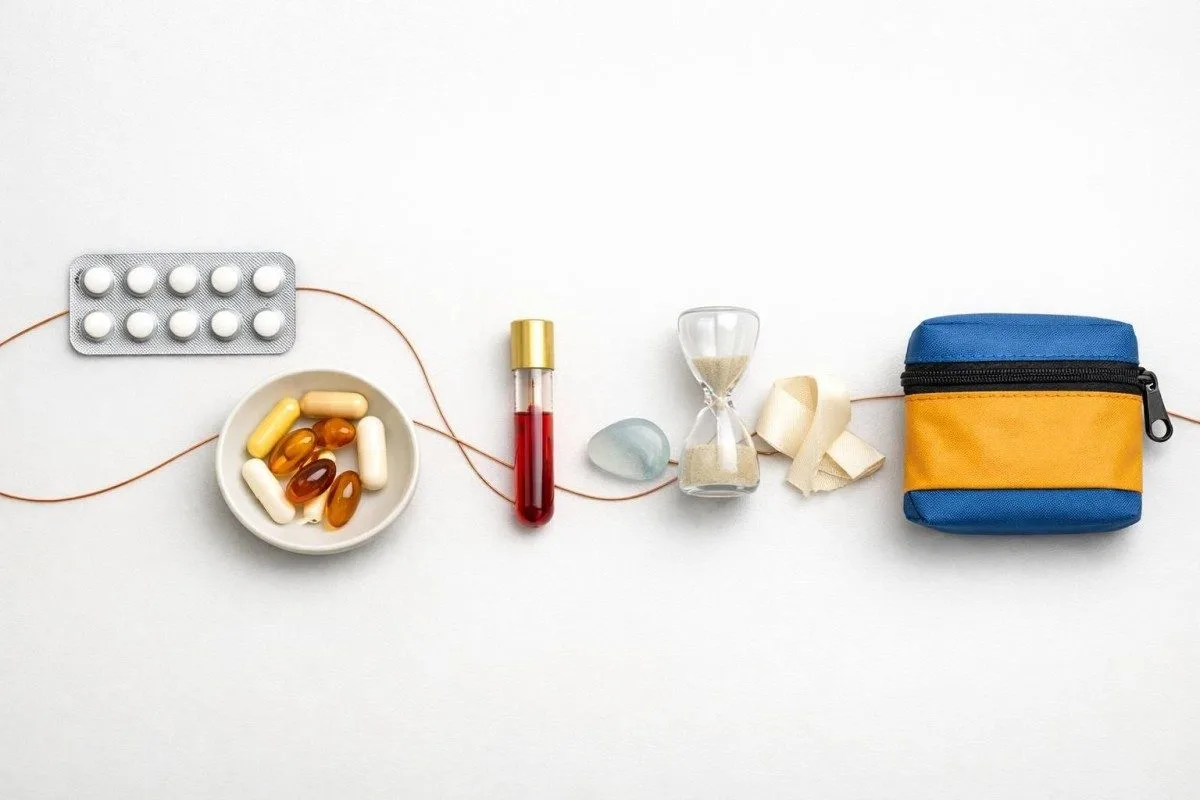 Opfølgende arbejdsgang-objekter, der viser faldgruber ved normalområdet for TSH fra vitaminer og laboratorietidspunkter