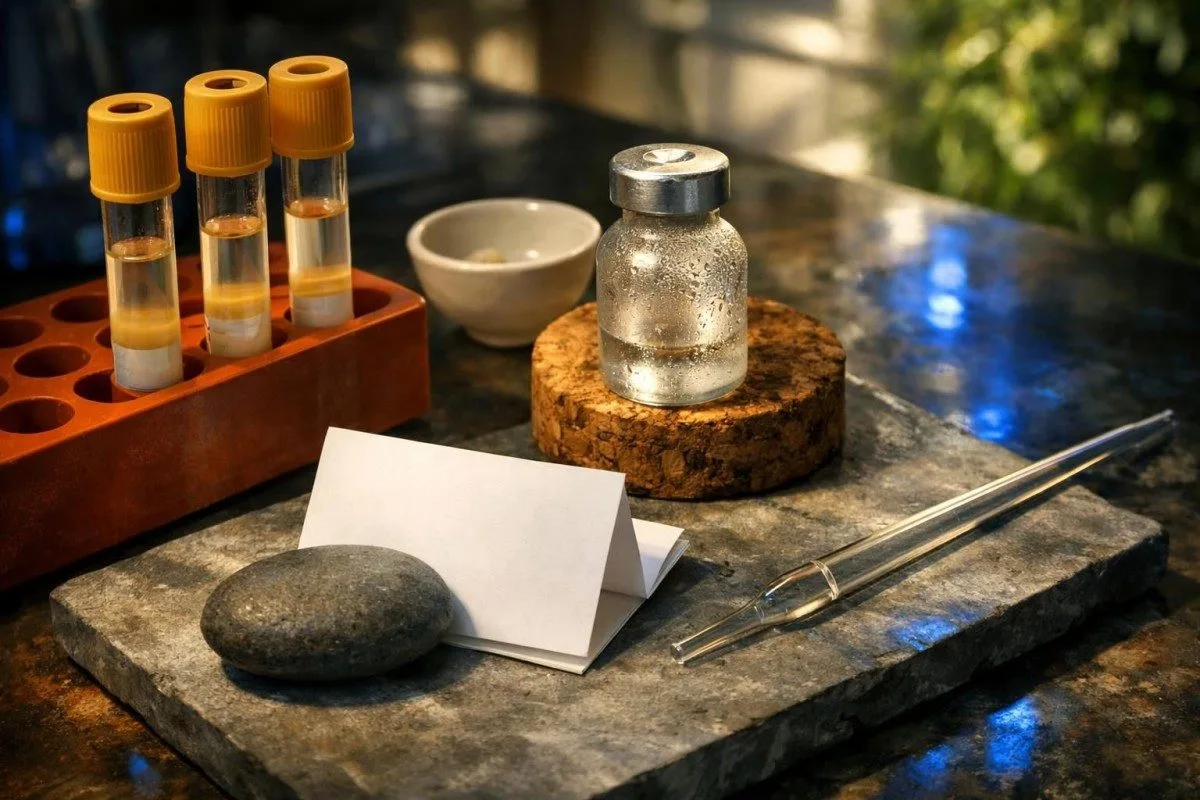 Ilustracja próbki biochemicznej rutynowej i rozcieńczonej plazmy wyjaśniająca niskie stężenie sodu w badaniu krwi