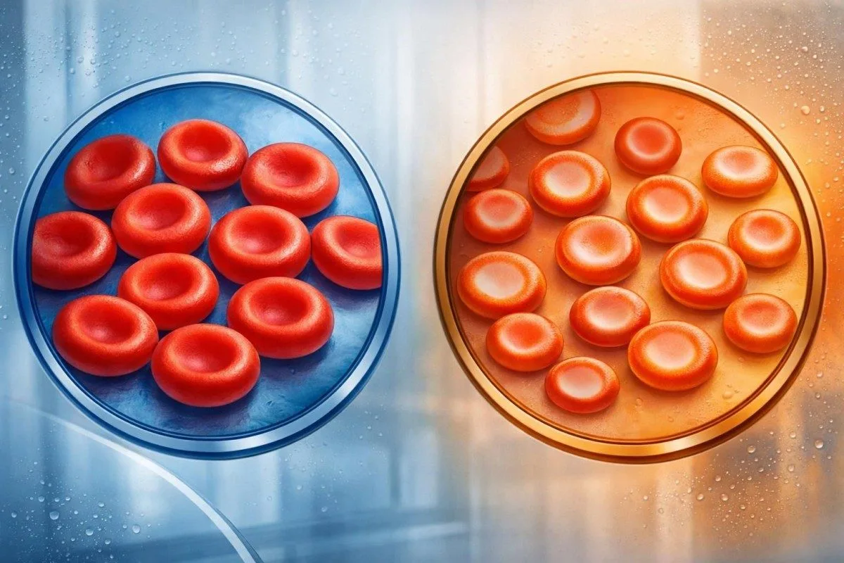 Pamje në stil intervali referencë e vlerave normale dhe jonormale të MCHC në një analizues CBC