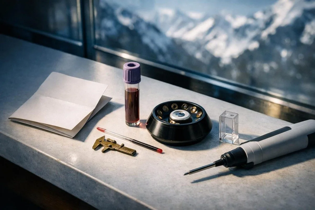 Pamje krah për krah që krahason madhësinë e qelizës, sasinë e hemoglobinës dhe përqendrimin në indekset e CBC