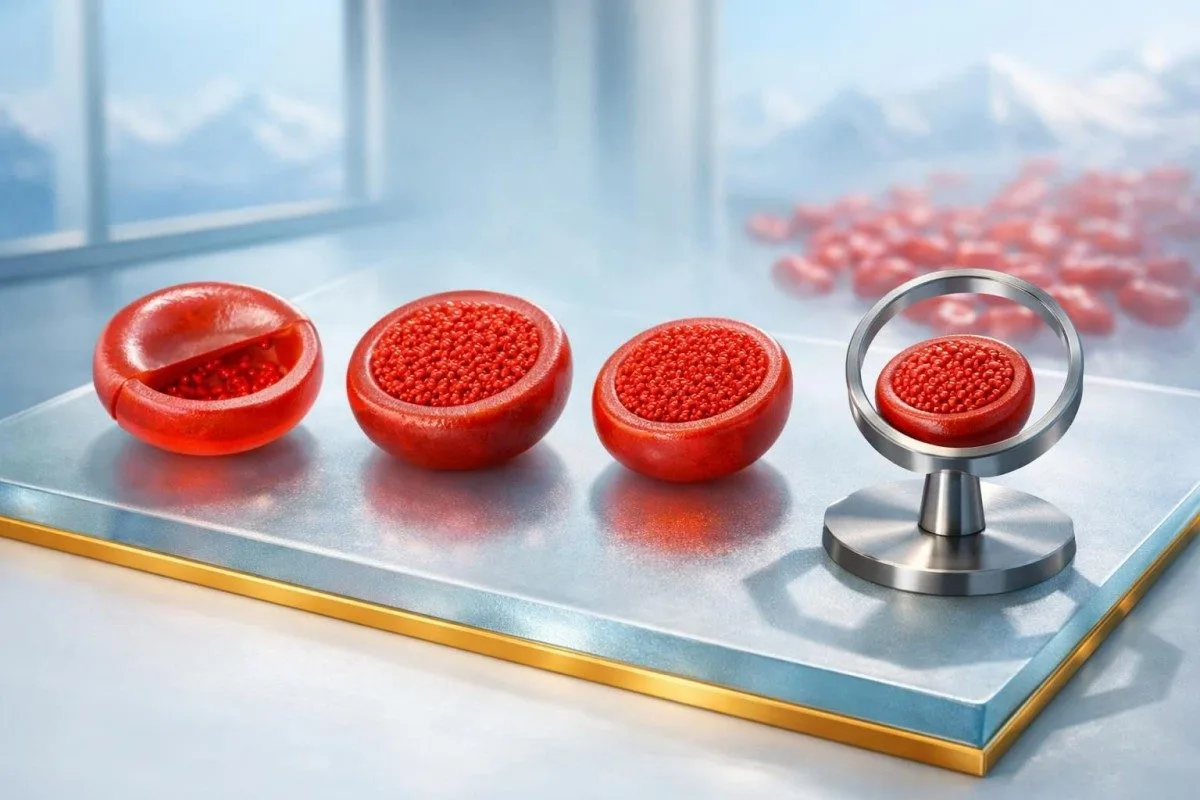 Ilustrim i qelizave të kuqe që tregon si ndryshon përqendrimi i hemoglobinës me zbehjen qendrore