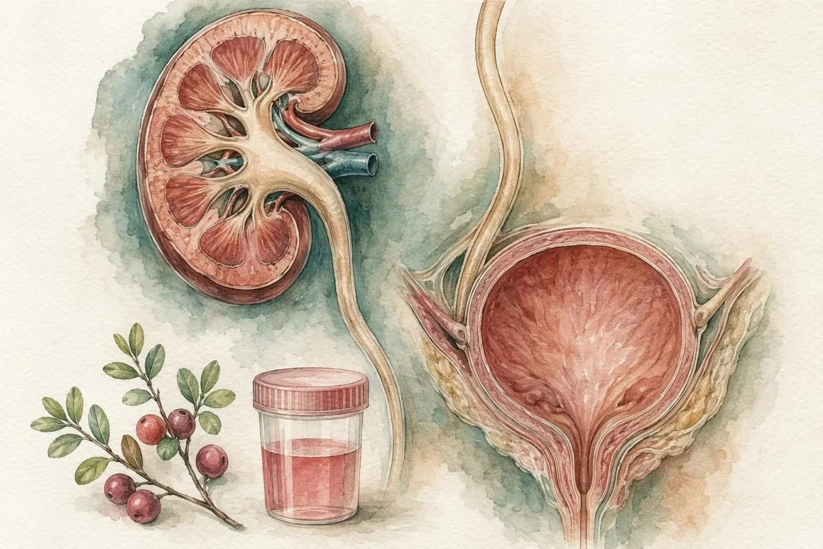 Tabella del colore delle urine che mostra urine rosa e rosse con materiali per i test dei calcoli renali
