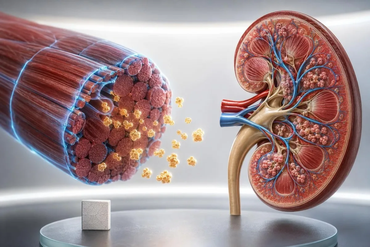 Gejala CK (creatine kinase) yang tinggi yang ditunjukkan melalui pemeriksaan CK dan ilustrasi risiko ginjal