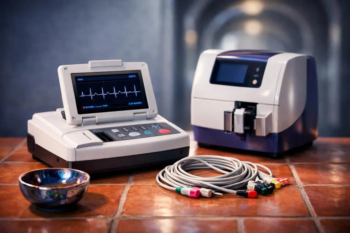 Elektrolitoen monitorea eta ECG konfigurazioa, potasioarekin lotutako erritmoa premiaz ebaluatzeko