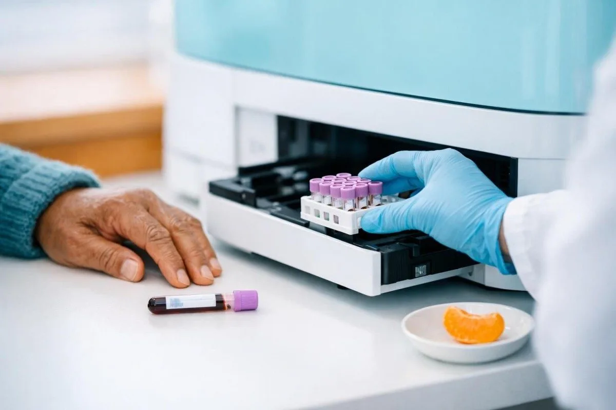 نموونەی لابراتۆریی تەمەندەکان کە دەستکاریکراوە بۆ HbA1c، بەشی سەرەکی لە تاقیکردنەوەی خوێنی ڕێکخراو بۆ تەمەندەکان