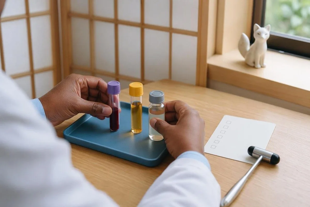 Krvný test pre neznášanlivosť chladu využívajúci indície z feritínu a saturácie železa v laboratórnych výsledkoch