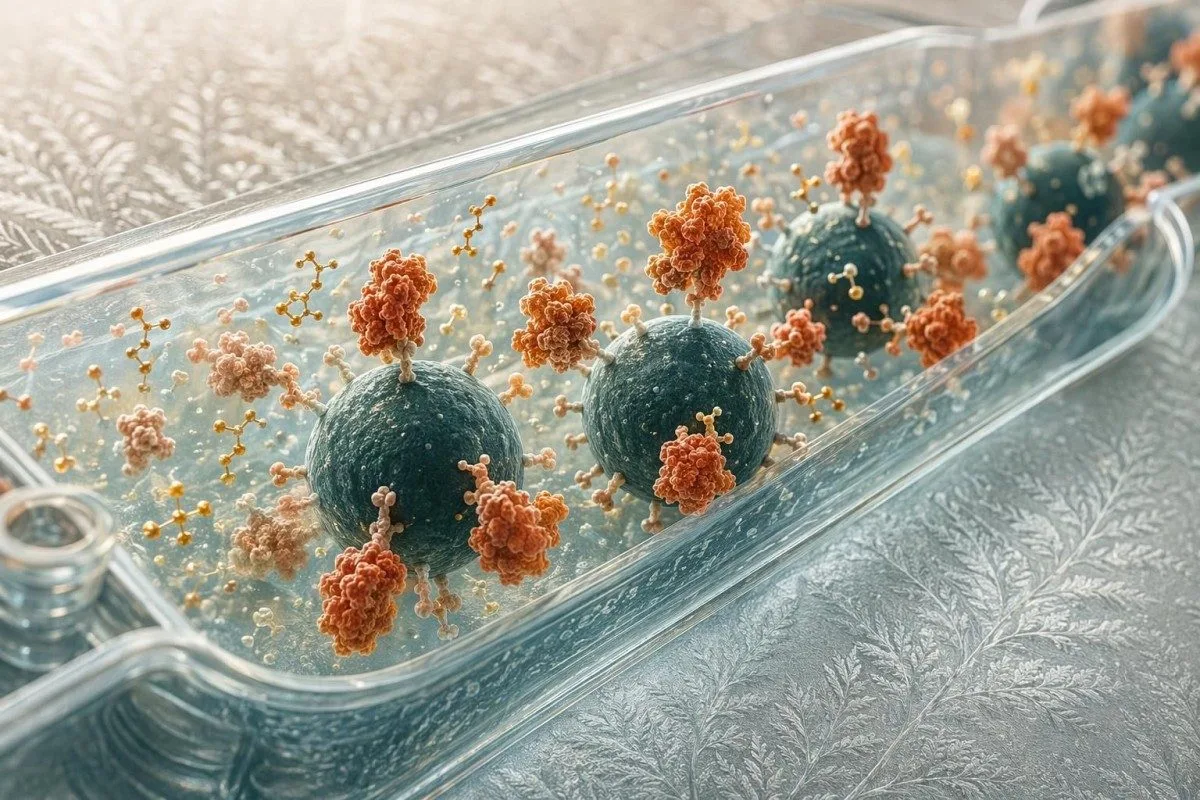 Risultati delle analisi del sangue in giornata per test dei lipidi e di HbA1c accanto ad alimenti adatti a chi digiuna