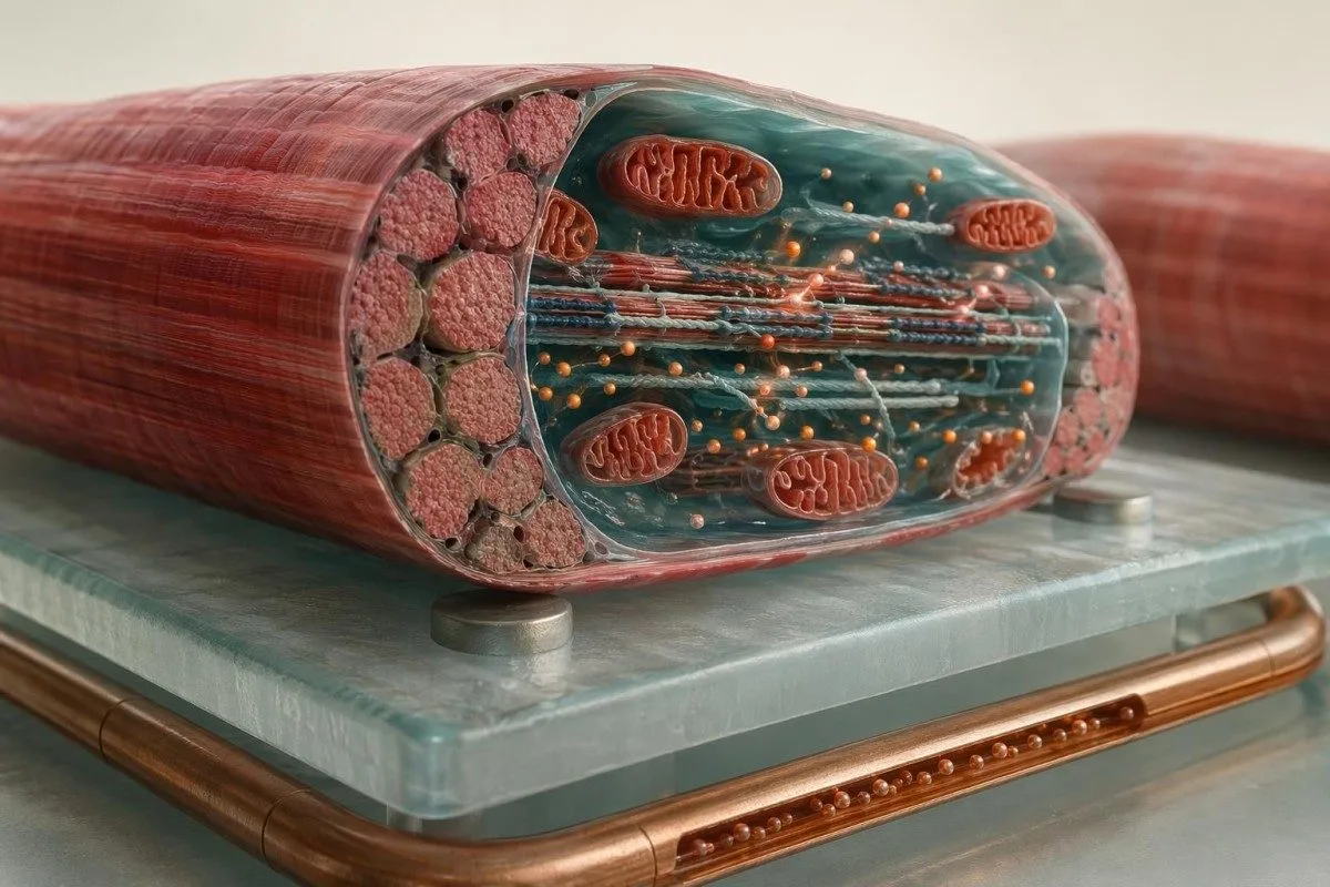 Trasferimento energetico di fosfocreatina nelle cellule muscolari durante esercizi intensi