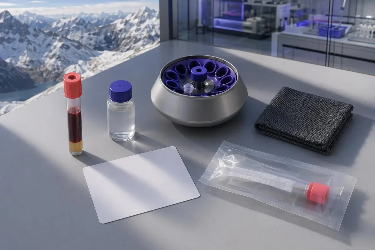 Ipinapakita ang mga hanay ng blood test ng CRP bilang interpretasyon sa laboratoryo na inaangkop sa pagbubuntis na eksena