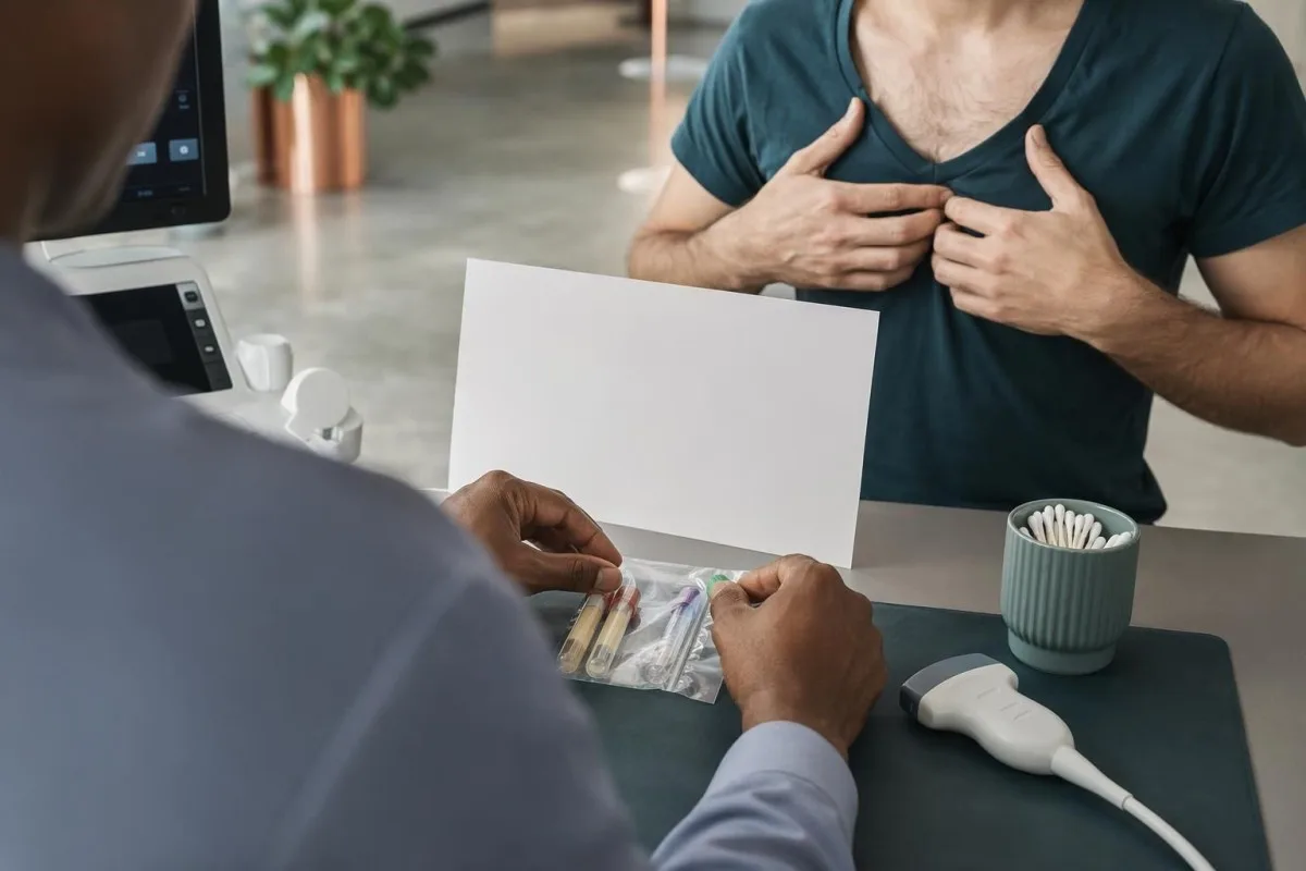 Estrogenų kiekis peržiūrimas ginekomastijos hormonų tyrimo metu, naudojant laboratorinius mėginius