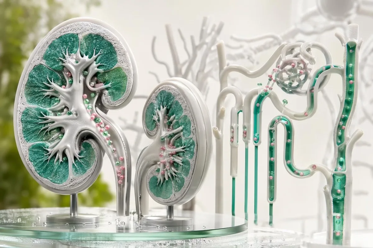 သွေးအပြည့်အစုံ kidney patterns အတွက် ကျောက်ကပ်နှင့် electrolyte အနုမြူဗေဒ သရုပ်ဖော်ပုံ