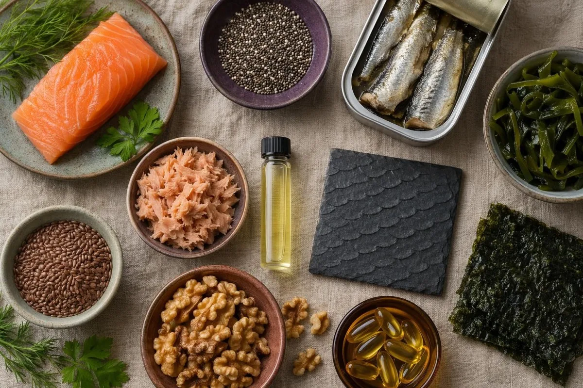 Прыцэльнае харчаванне для omega-3 з варыянтамі EPA DHA на аснове рыбы і водарасцяў