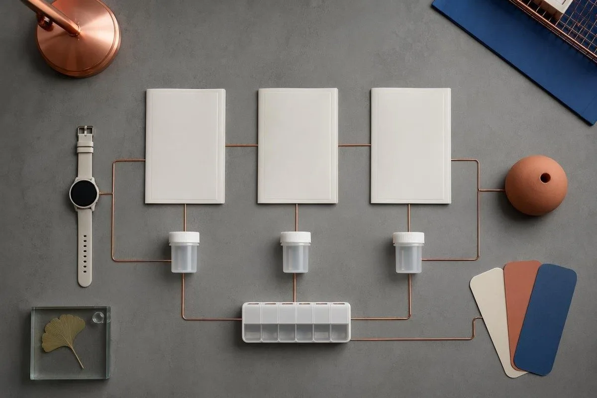 Il clinico esamina le tendenze personalizzate degli esami del sangue su diversi anni su referti cartacei