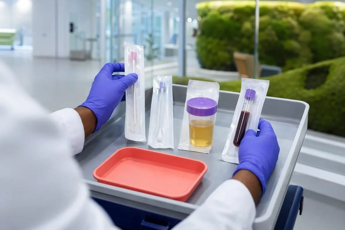 Esame del sangue per MST e selezione del tampone mucosale per diverse sedi di esposizione in ambulatorio