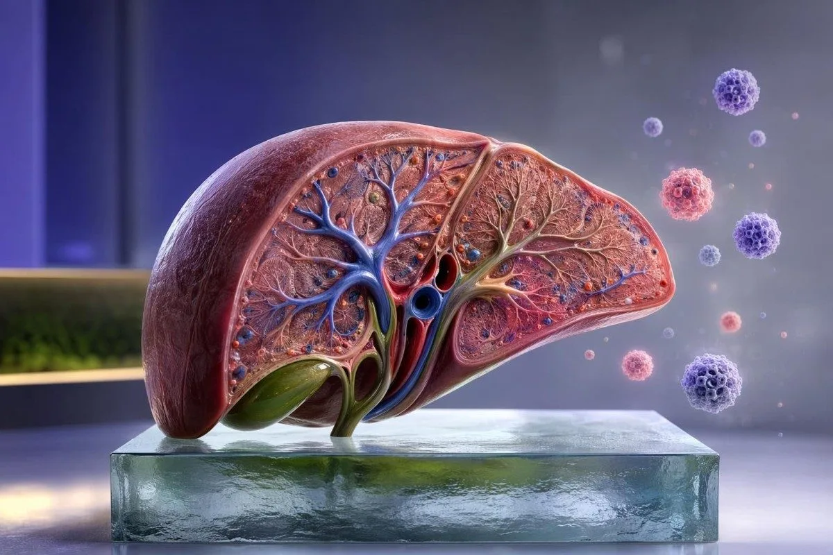 Illustrazione epatica dell’esame del sangue per MST che mostra i marcatori sierologici dell’epatite B e C