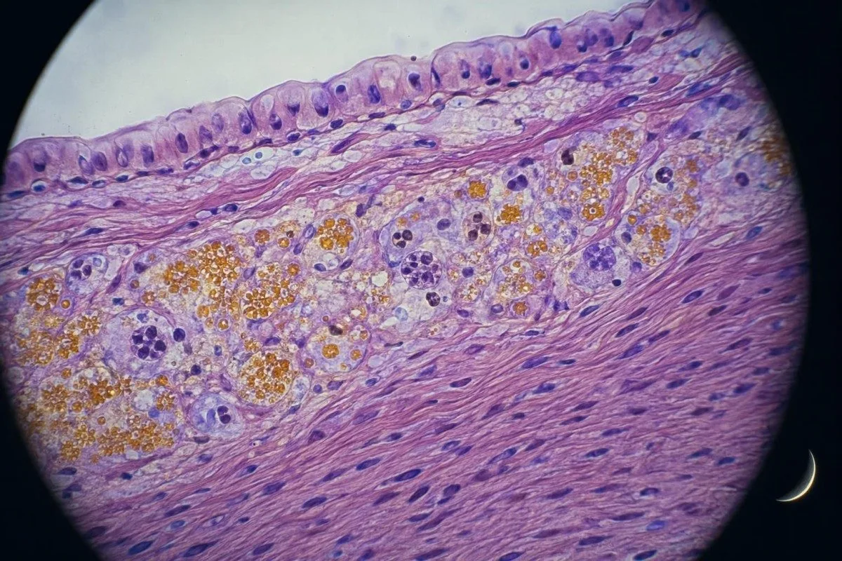 Immagine microscopica della parete arteriosa che mostra cosa significa Lp(a) elevata per il rischio di placca