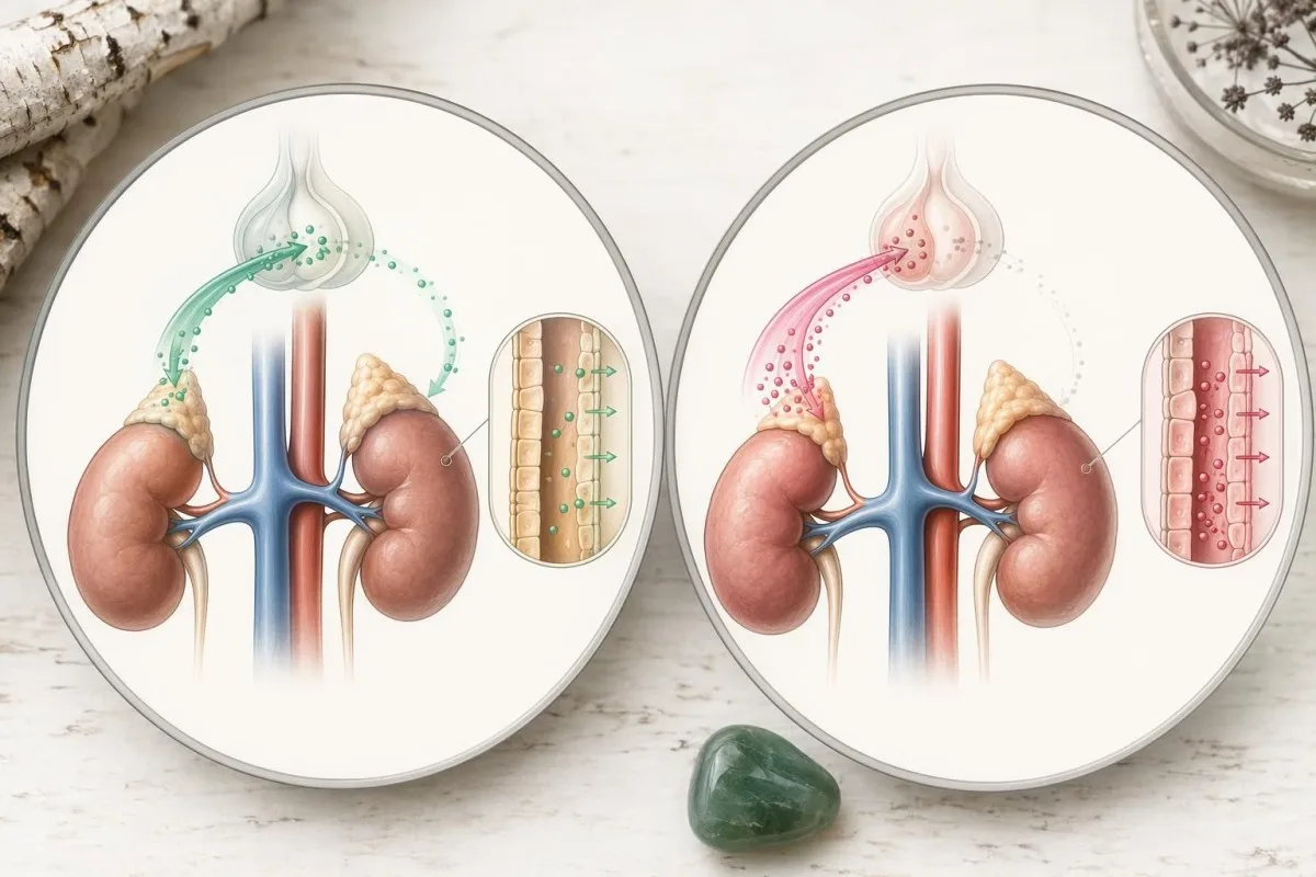 Aldosterone test کے تناسب کا موازنہ کرتے ہوئے متوازن اور دبے ہوئے رینن کی حالتیں