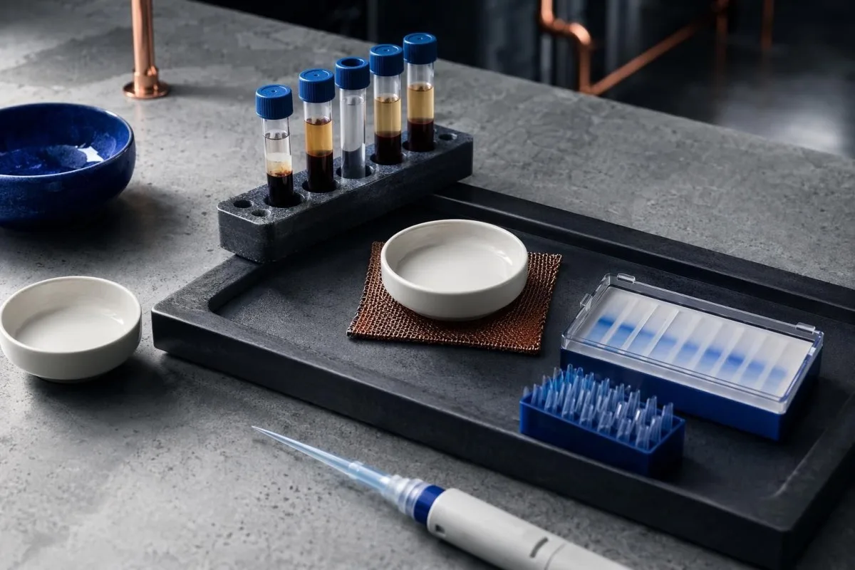 Postav za testiranje izoenzima alkalne fosfataze uspoređujući laboratorijske tragove iz kosti i jetre