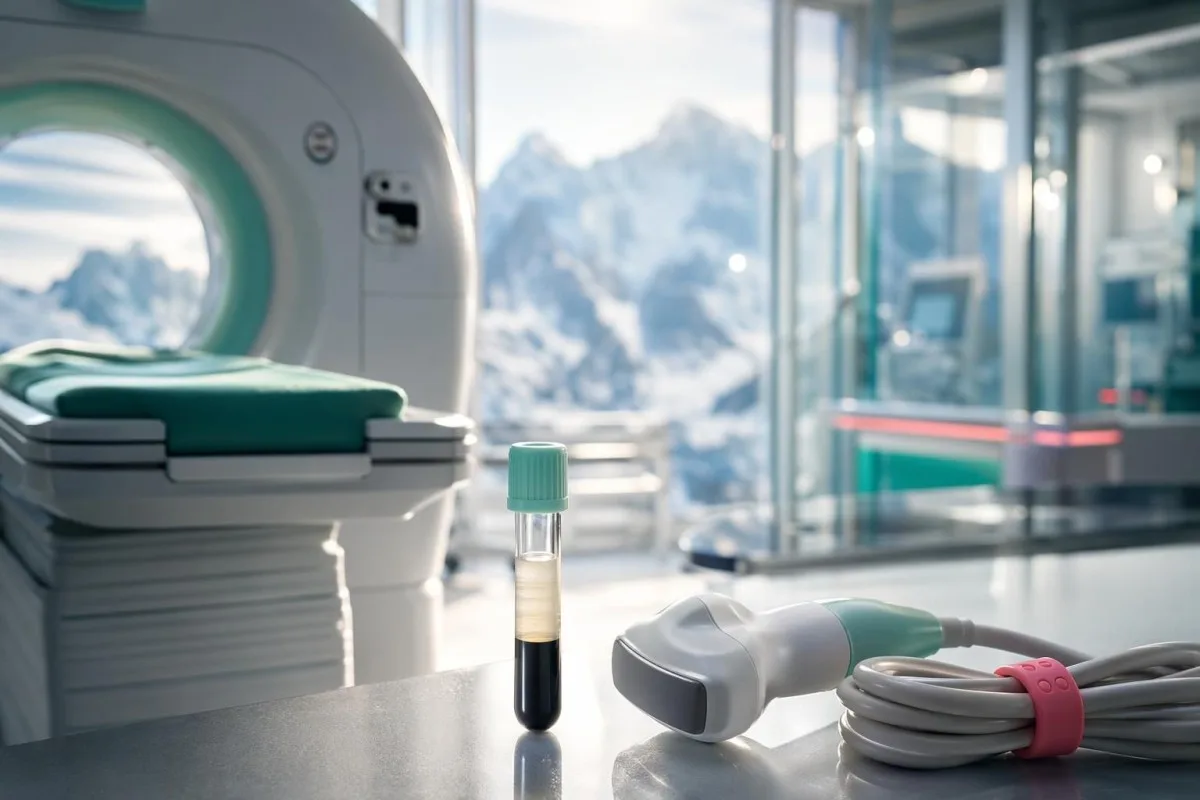 D-dimer blood test shown beside anticoagulant timing and delayed symptom clues
