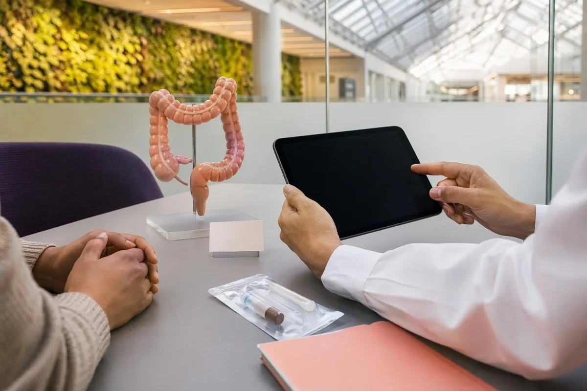 Rundingan gastroenterologi dengan model kolon untuk perancangan susulan calprotectin yang tinggi