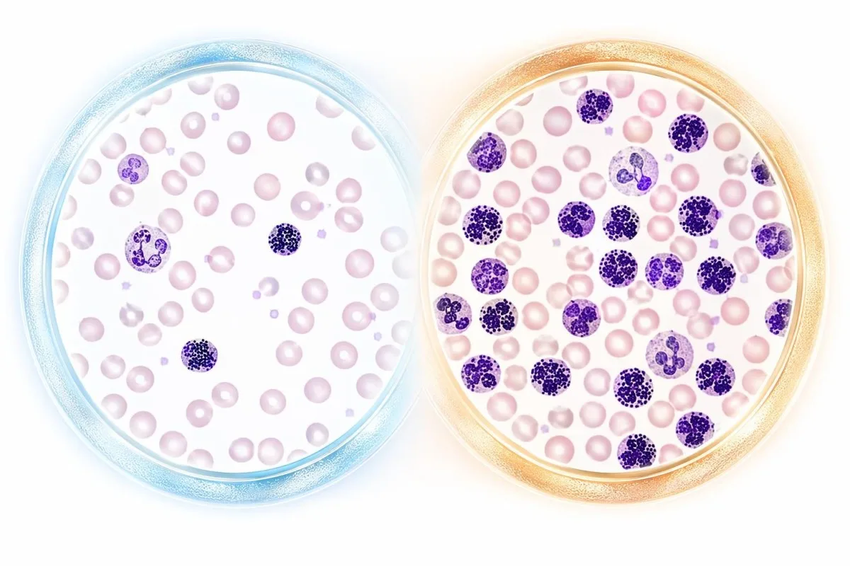 சாதாரண பெரியவர் CBC குறிப்பு வரம்பு அலகுகளுக்கு அப்பால் குறைந்த basophils என்றால் என்ன அர்த்தம்?