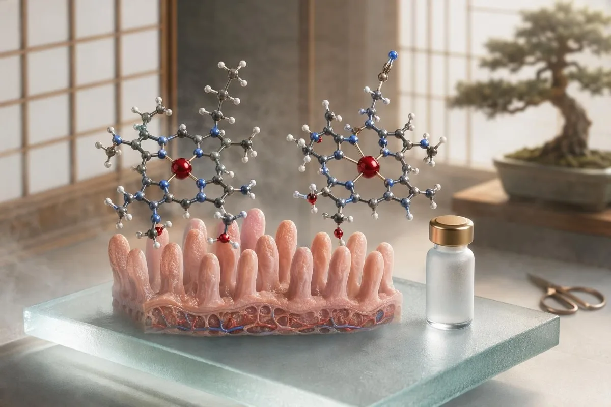 Metylert B12 vs. cyanokobalamin vist som parede molekyler over tarmtotter