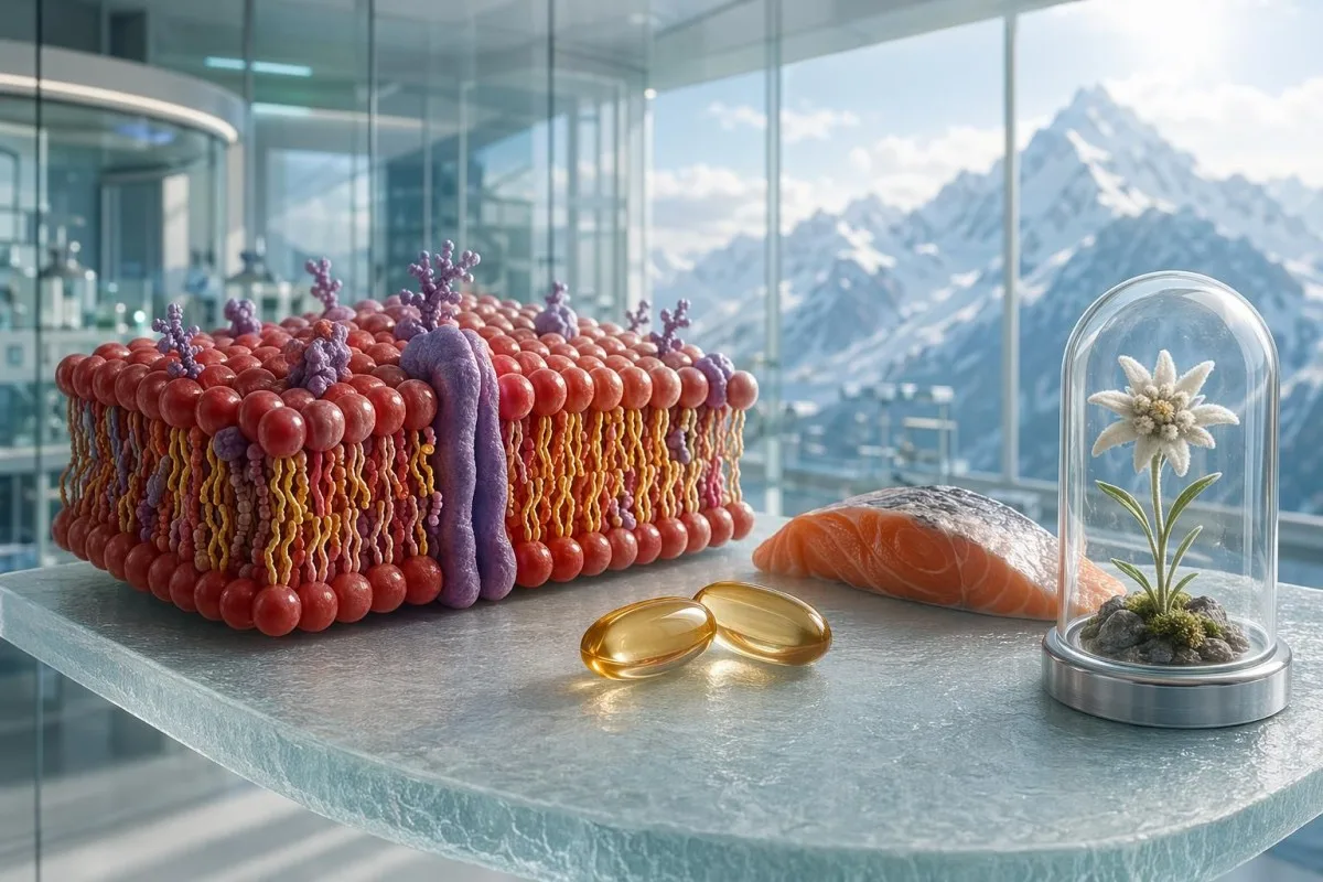 Korzyści z suplementacji omega-3 przedstawione jako EPA i DHA w modelu błony komórki erytrocytu