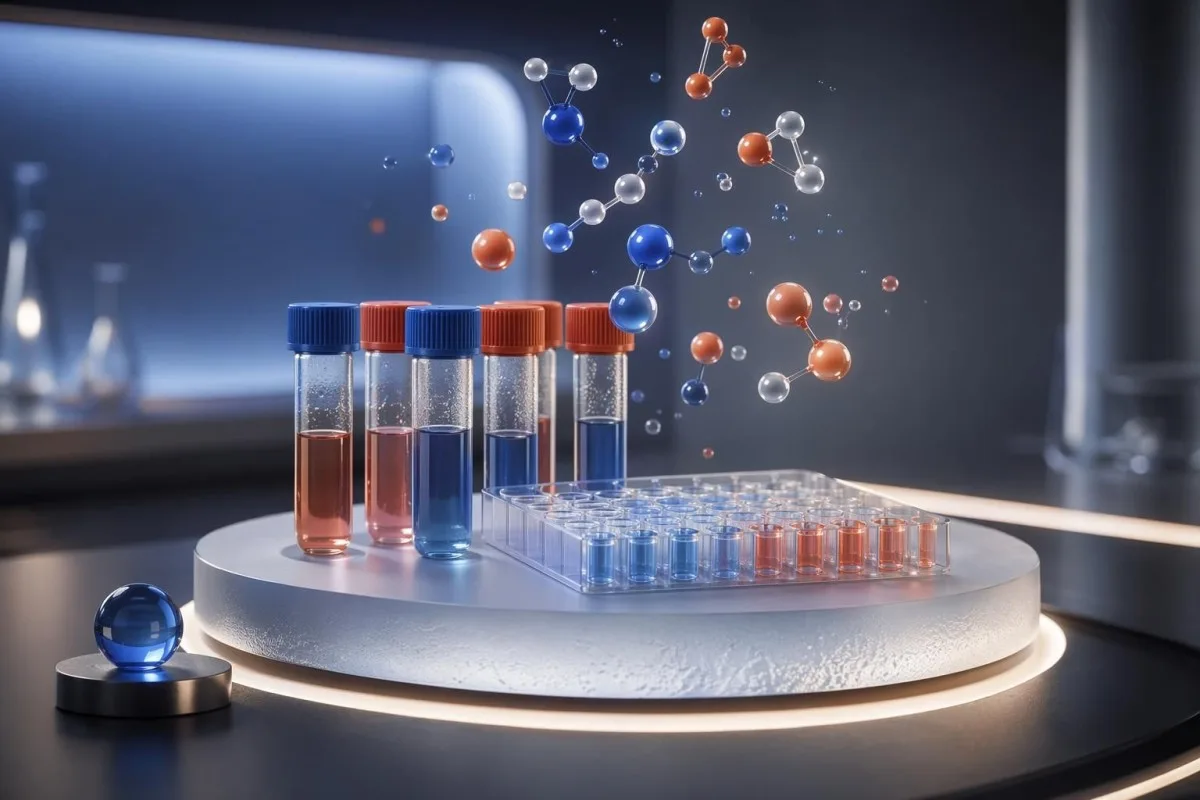 نمونە لابراتۆری هۆرمۆنی IVF کە ڕێکخراون بۆ پەڕێوەبردنی سەرەتایی و تواناوەستاندن