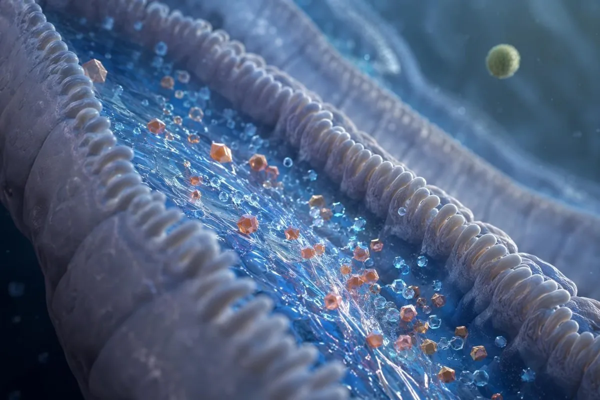Molekul glukosa melewati nefron ginjal dalam ilustrasi volume urin terkait diabetes