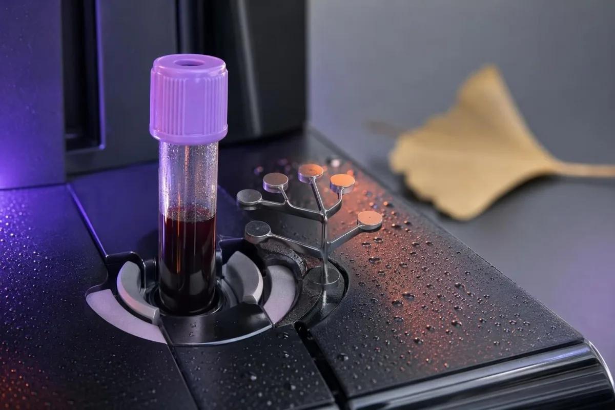 Panel de pruebas de sangre preventivas con documentos de pedigrí familiar de cáncer en un laboratorio clínico
