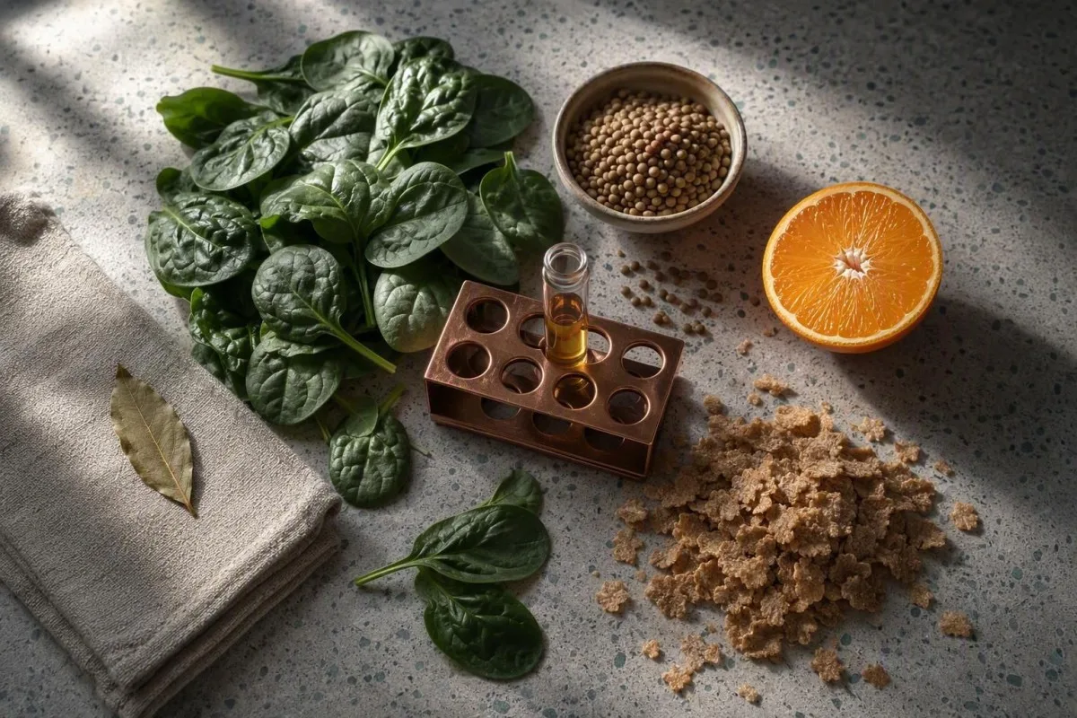 Causes de folat feble ligadas a una ingestia limitada de verduras de fullatge, de bendas e de citrics