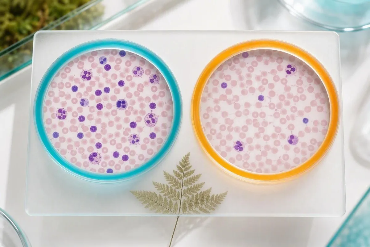 Low lymphocytes symptoms context shown in an optimal versus reduced cellular element comparison