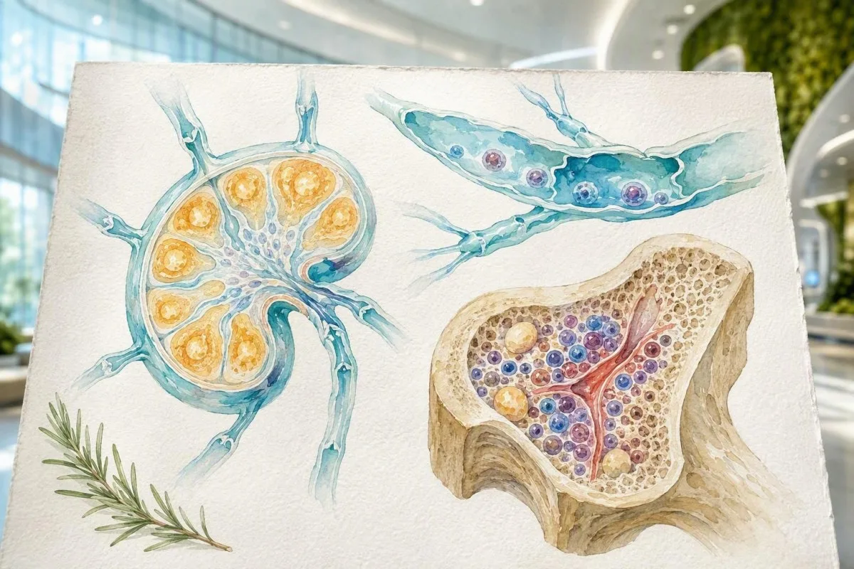Low lymphocytes symptoms education shown by a watercolor lymph node anatomy illustration with lymphatic vessels