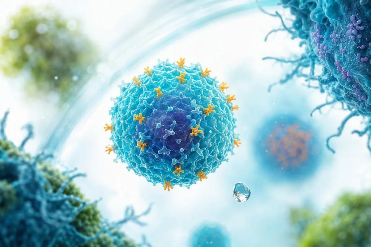 Low lymphocytes symptoms mechanism shown by a detailed T lymphocyte receptor molecular visualization