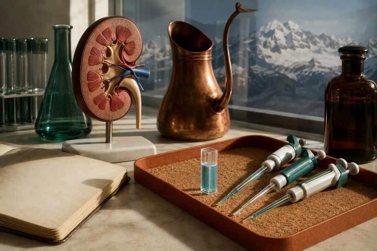 Representacion del nefròn renal mostrant la pèrdua de magnesi relacionada amb diuretics dins la formacion de l’orina