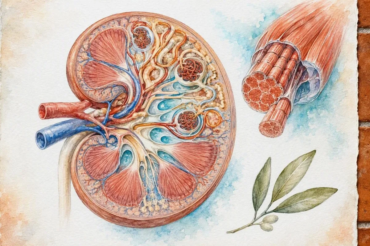 Revue des médicaments à côté de l’équipement de laboratoire de test de créatinine et de cystatine C