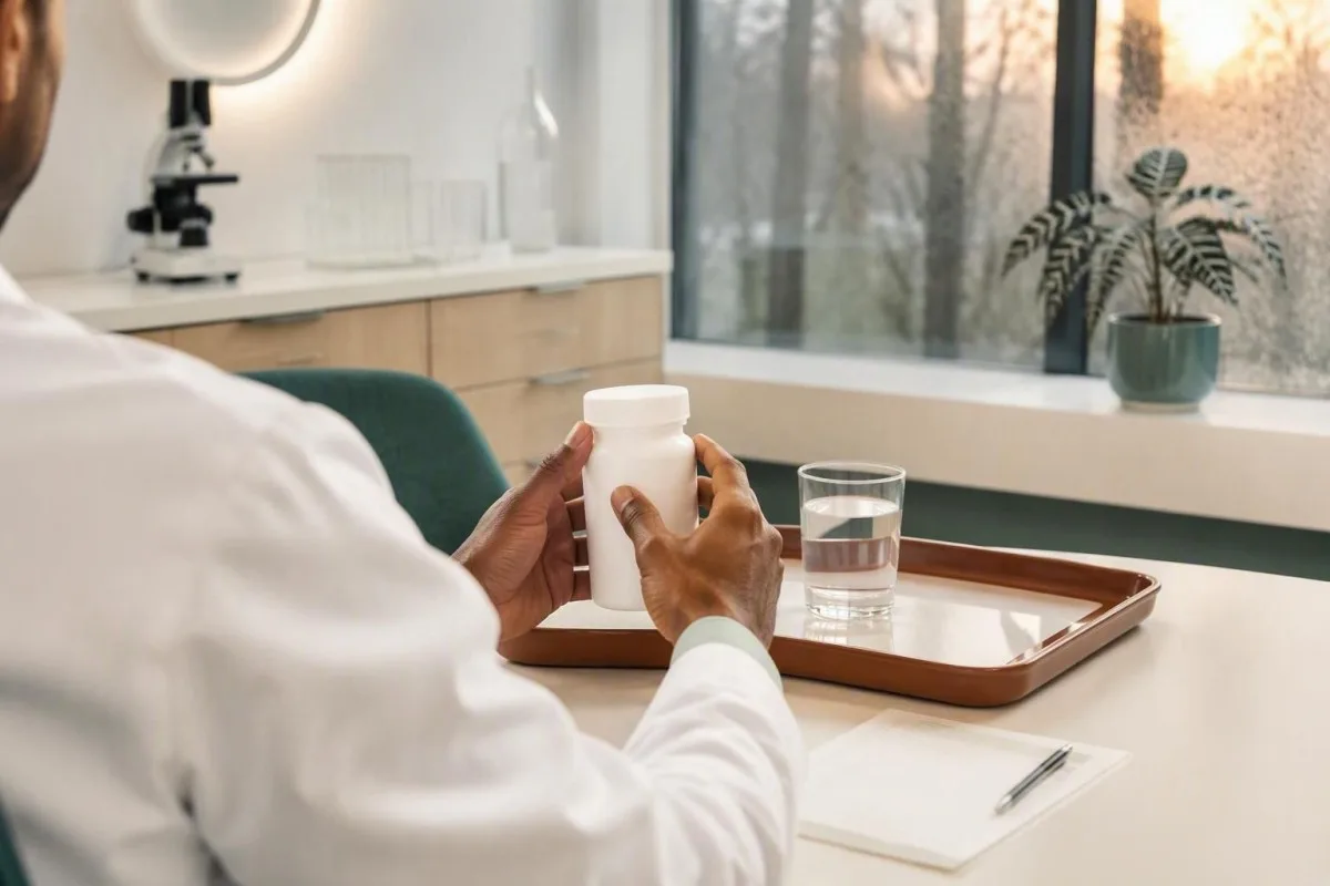 Revisione clinica dei sintomi acuti di alto contenuto di zinco con contenitore dell'integratore e valutazione dell'idratazione