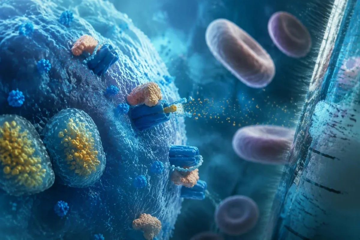 Componenti del pannello del ferro disposti attorno a un campione di laboratorio di emoglobina reticolocitaria