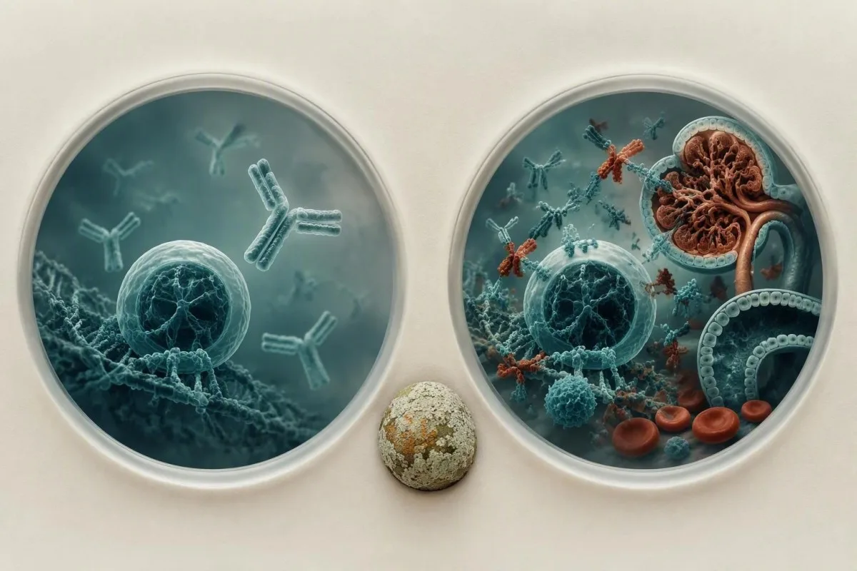What does ANA stand for with positive antibody screening contrasted against clinical assessment